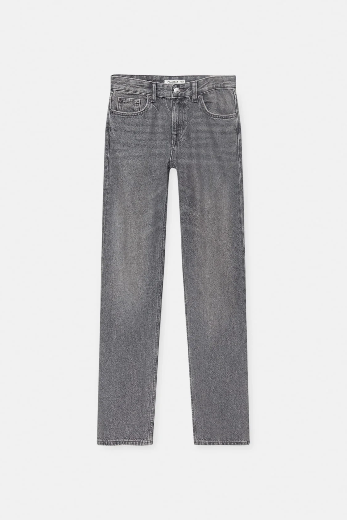 Charcoal Mid Waist Straight Leg Jeans - Image 3