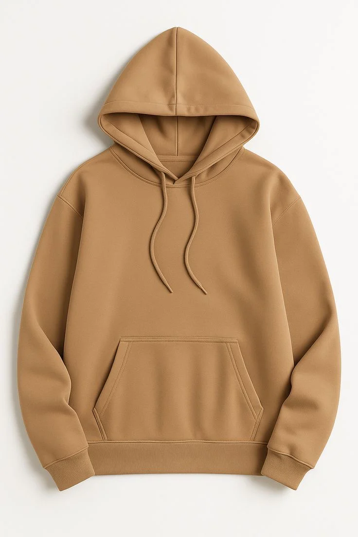 Premium Solid Oversized Pull Over Hood Desert Sand - Image 2