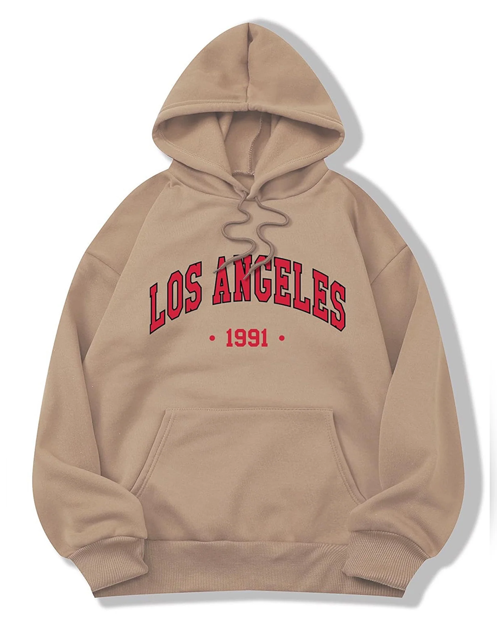 Los Angeles Graphic Oversized Pullover Hood Sand