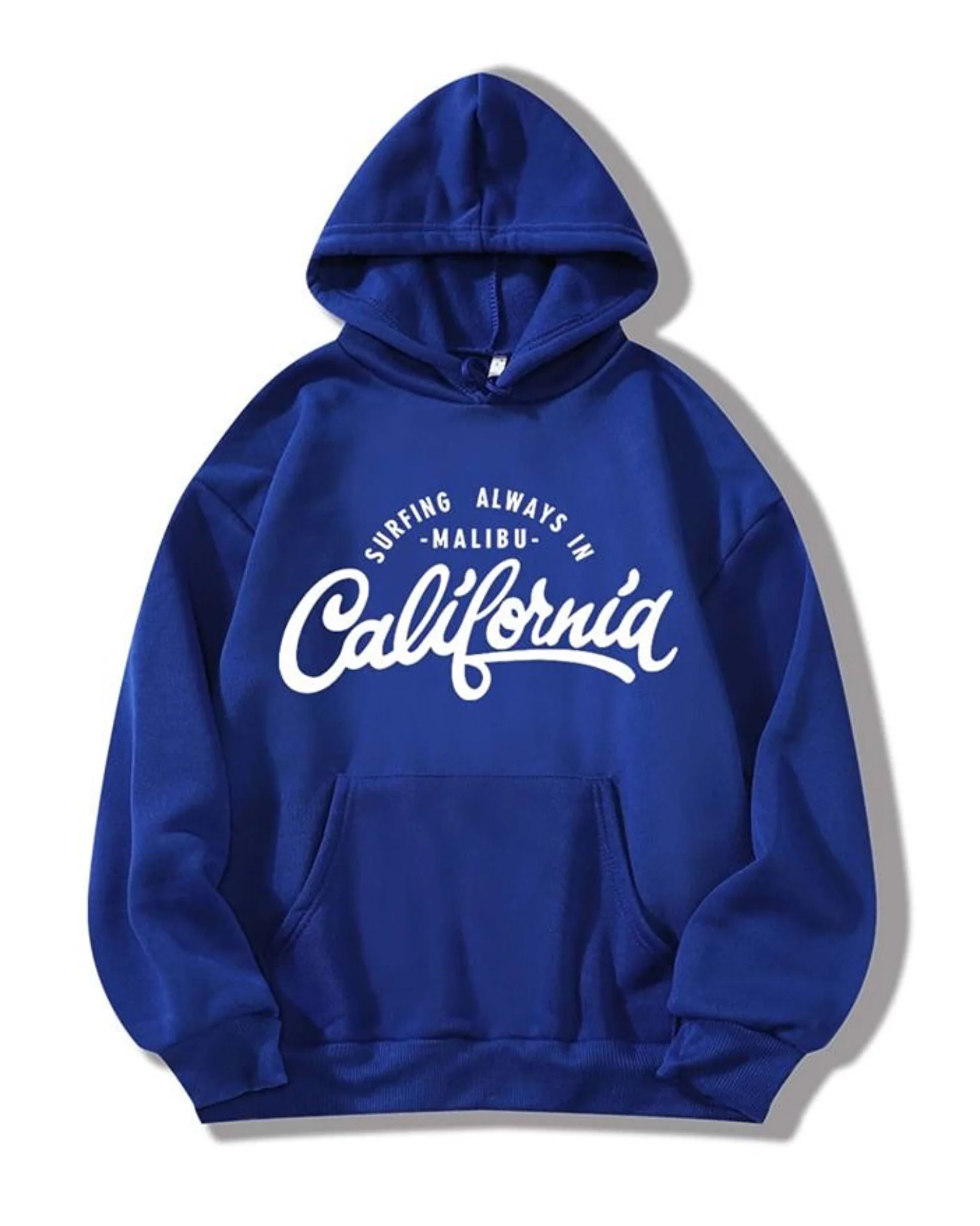 California Graphic Oversized Pullover Hood Royal Blue