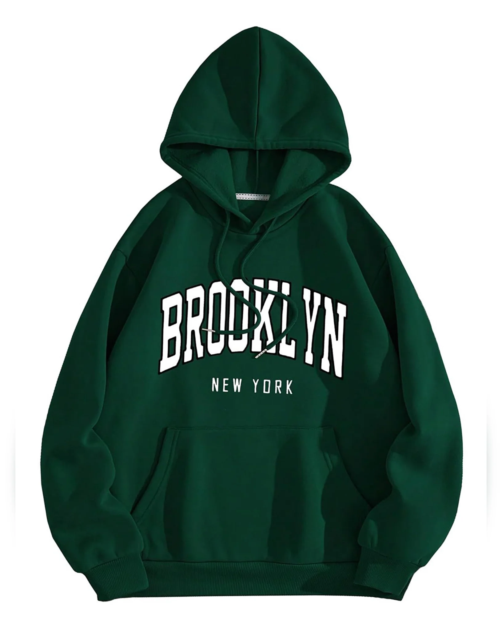 Brooklyn Graphic Oversized Pullover Hood Dark Green - Image 2