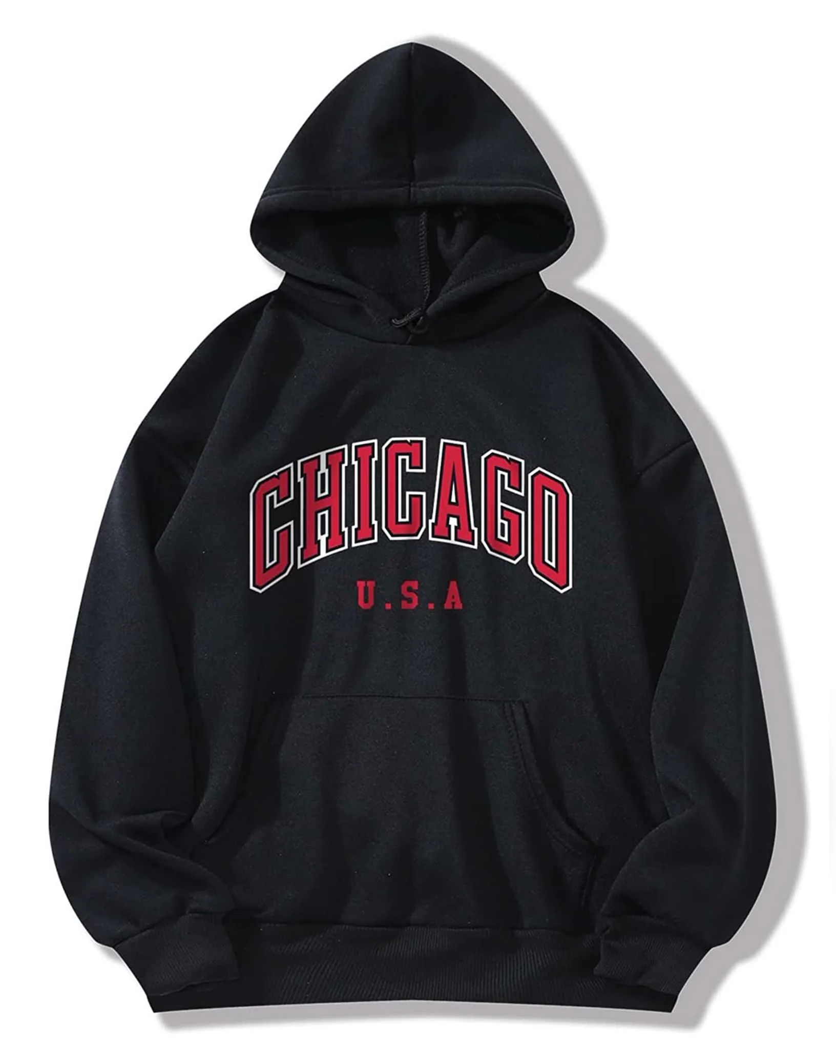Chicago Graphic Oversized Pullover Hood Black - Image 2