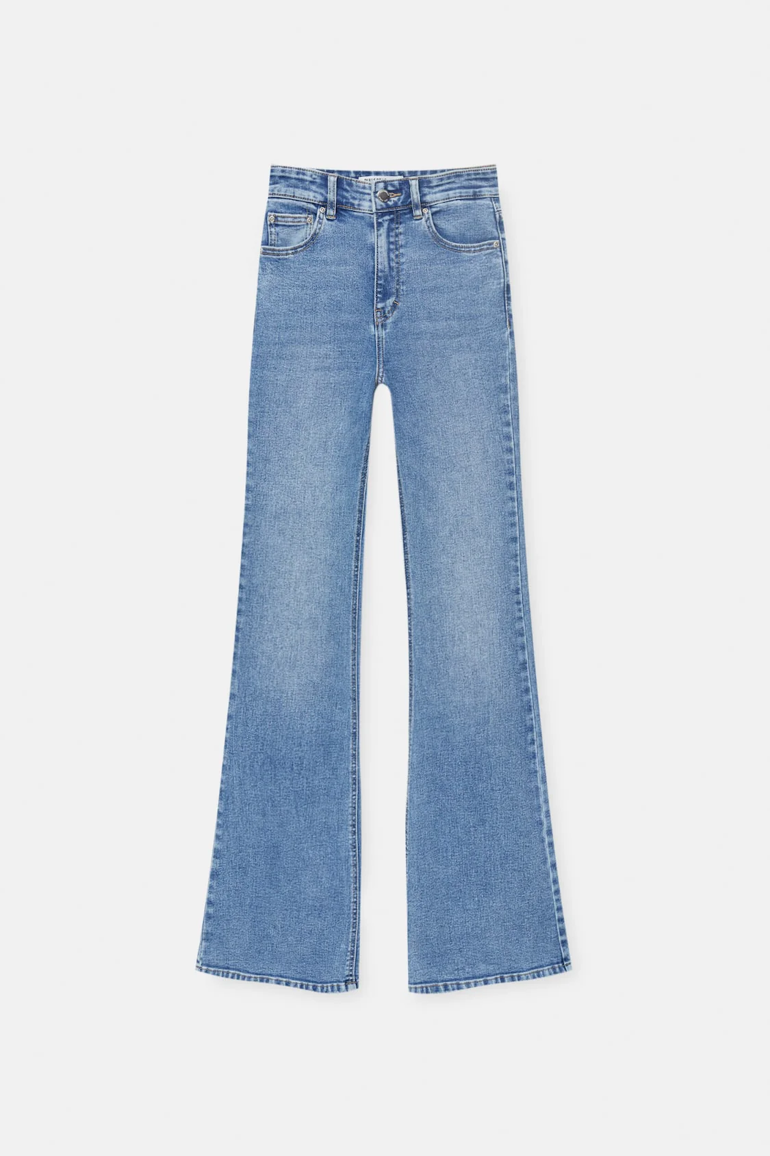 Denim Blue Flared High Waist Skinny Jeans - Image 3