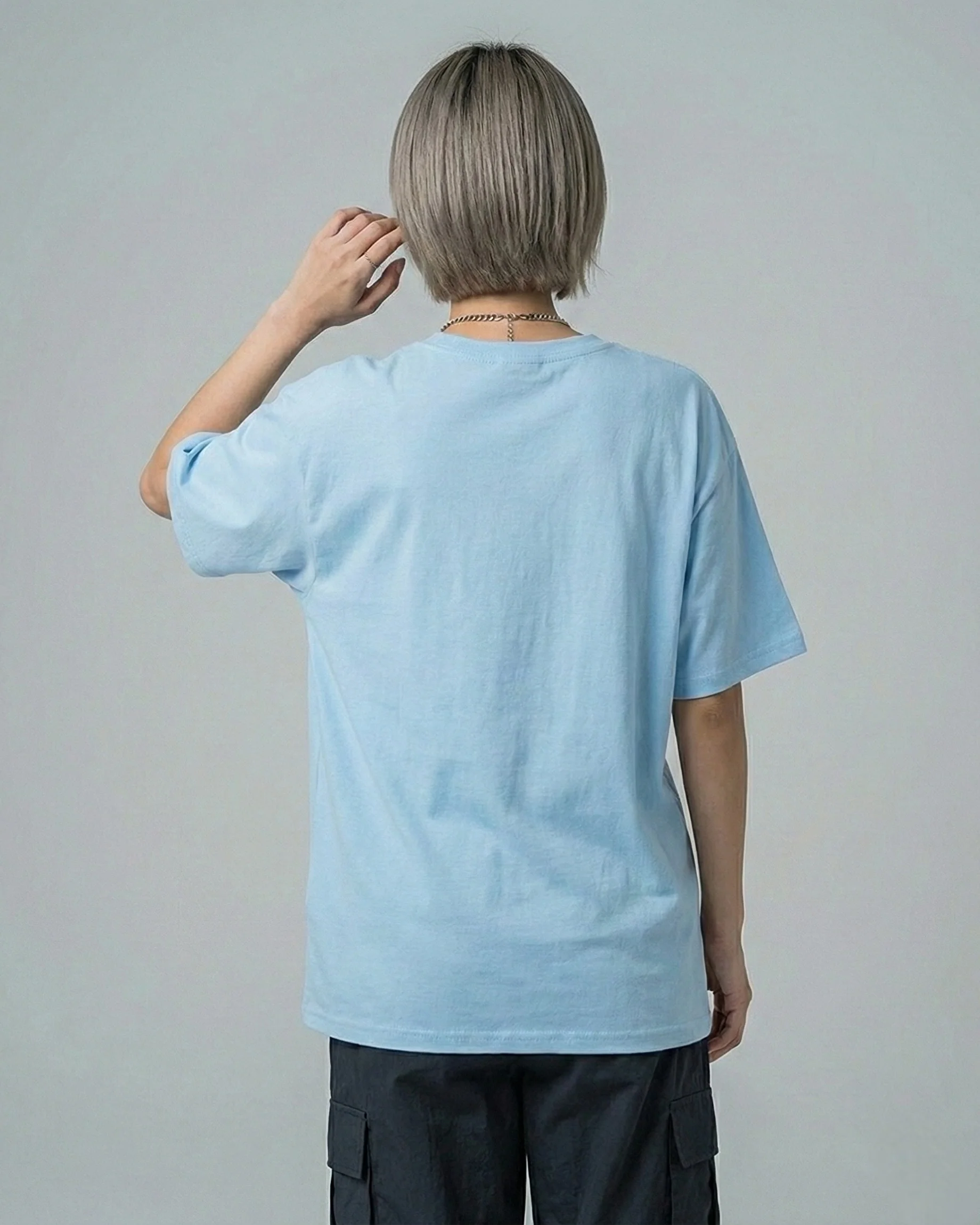 New York Graphic Drop Shoulder Oversized Tee Sky Blue - Image 3