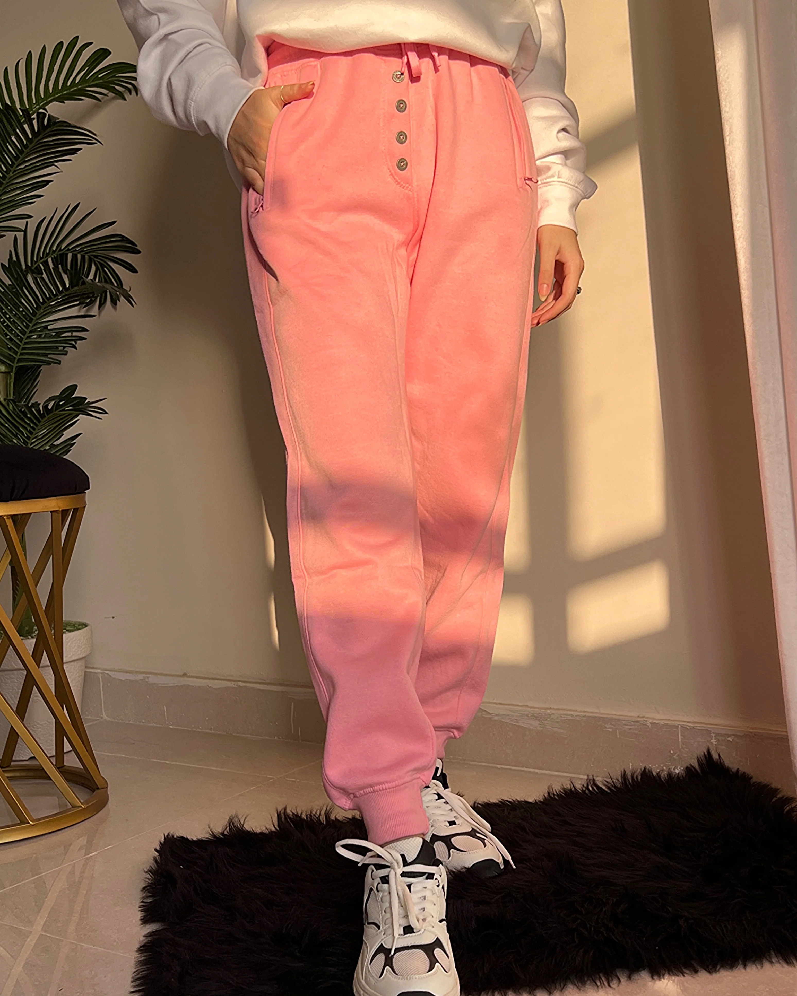 Pink Jogger Fleece Sweatpant