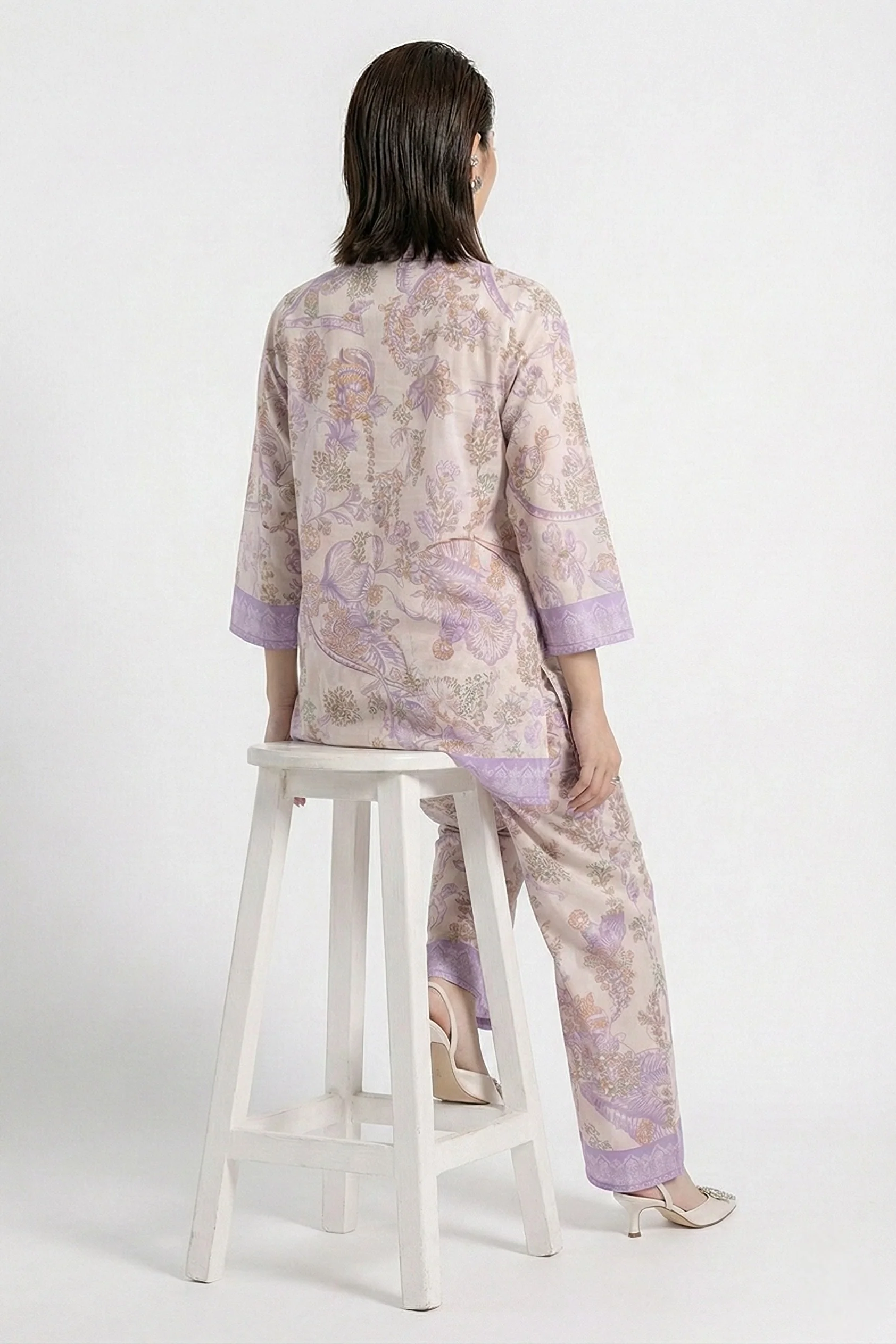 Wisteria Printed Swiss Lawn Co-Ord Set - Image 3
